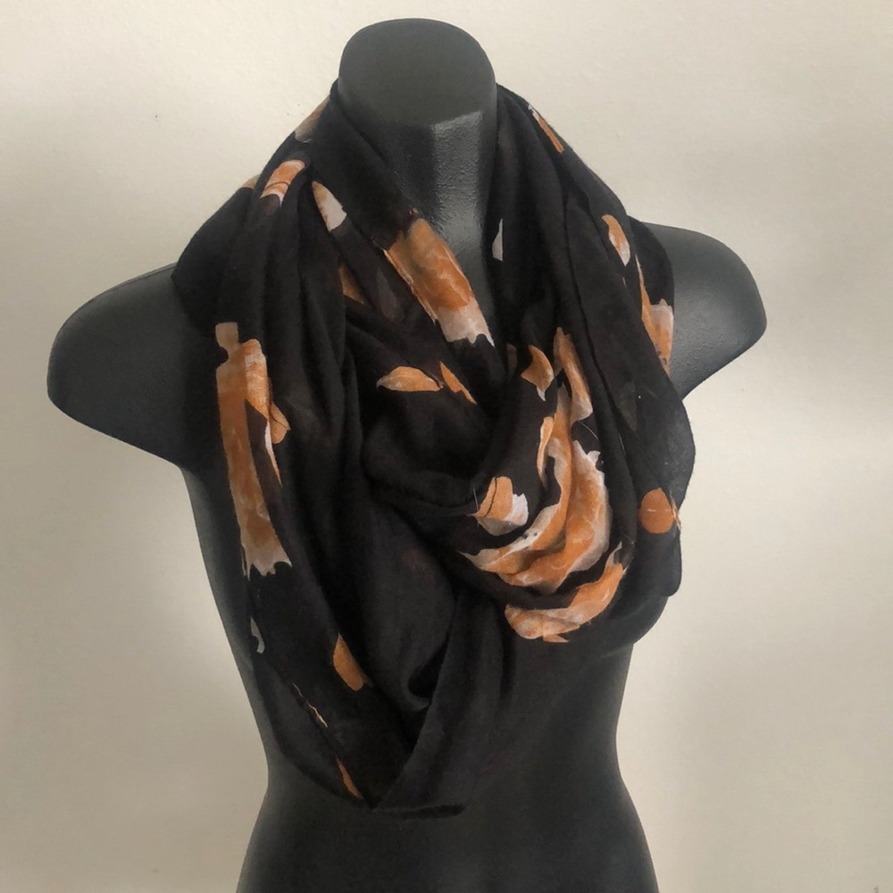 Infinity scarf - brown and black floral
